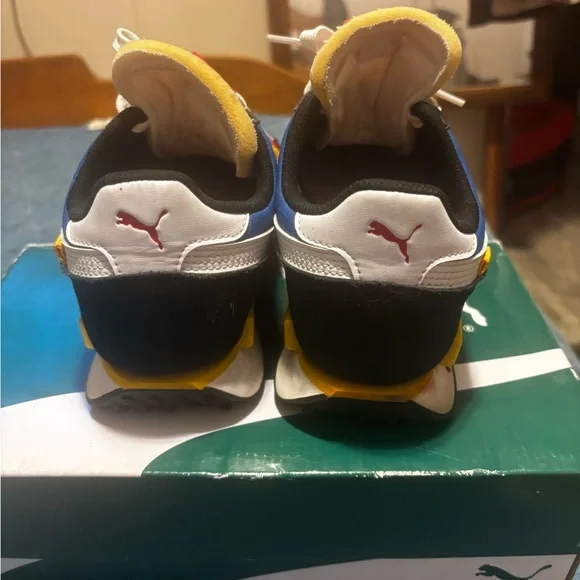 Puma Red, Blue, and Yellow Sneakers. Big kids size 7 fits women’s 8.5 or 9. - Picture 3 of 5